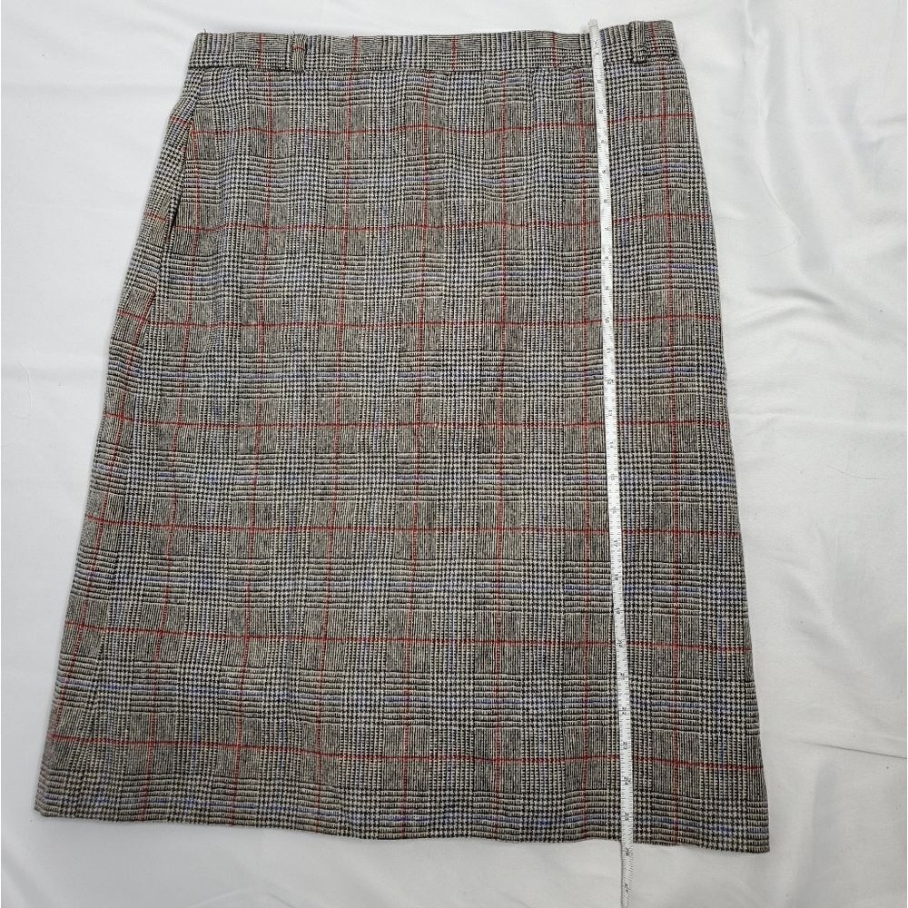 VINTAGE 80s skirt set dark academia wool plaid one button blazer suitM - Picture 9 of 16